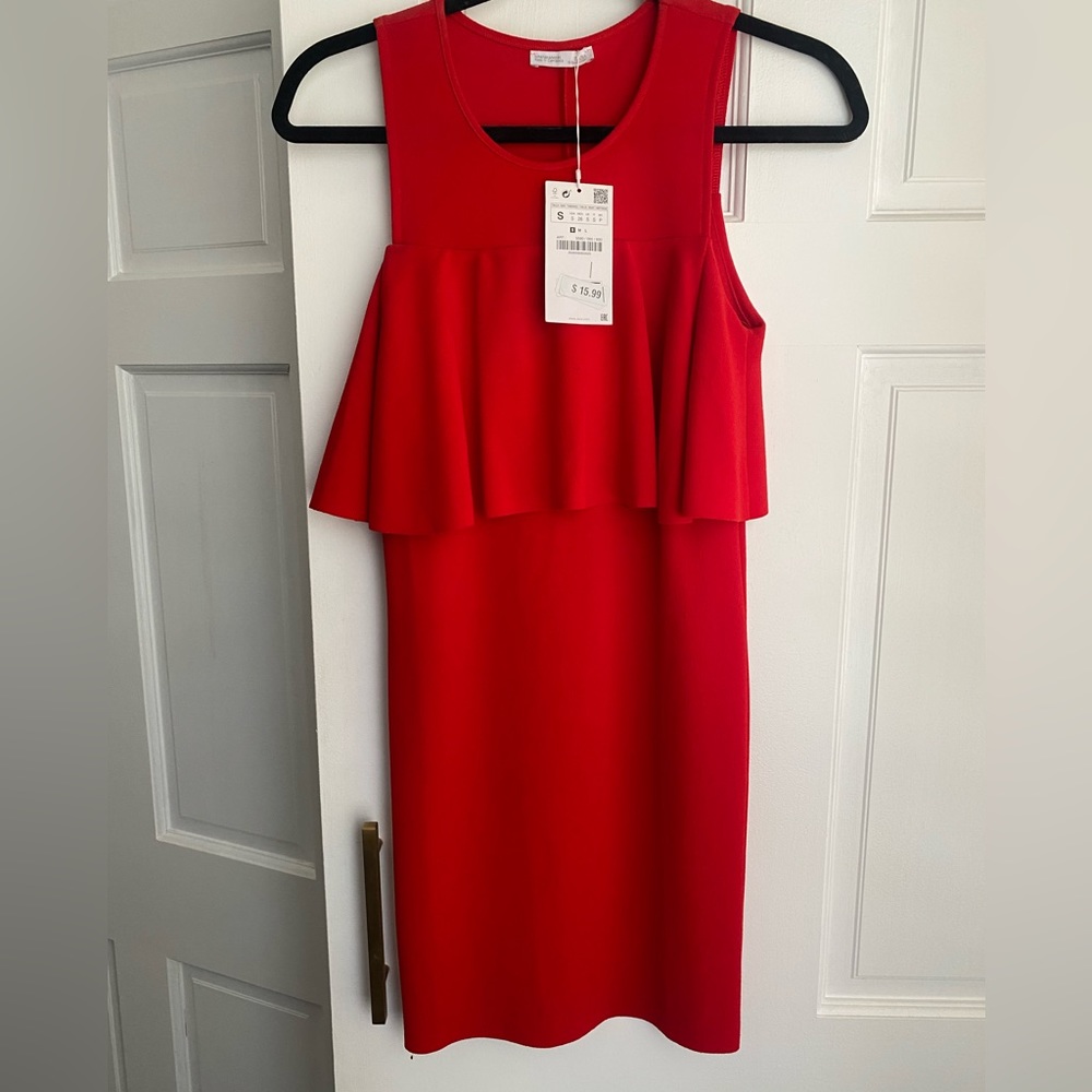 Brand new with tags Zara red dress size small